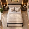 Kingston Luxury Contrast Border Upholstered Ottoman Bed