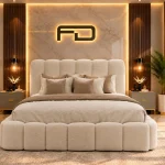 Sorrento Luxury Cream Bouclé Cloud Ottoman Bed