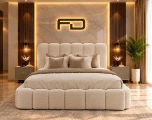 Sorrento Luxury Cream Bouclé Cloud Ottoman Bed