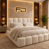 Sorrento Luxury Cream Bouclé Cloud Ottoman Bed